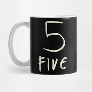 Hand Drawn Letter Number 5 Five Mug